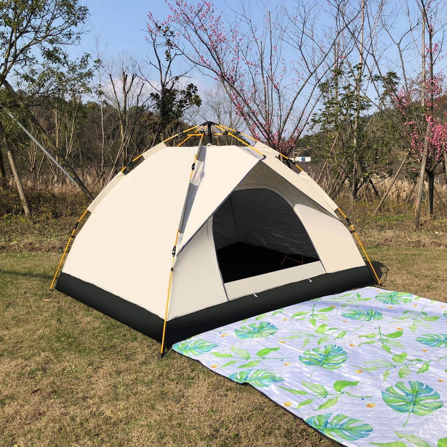 Fully automatic folding tent outdoor fake double sunscreen camping