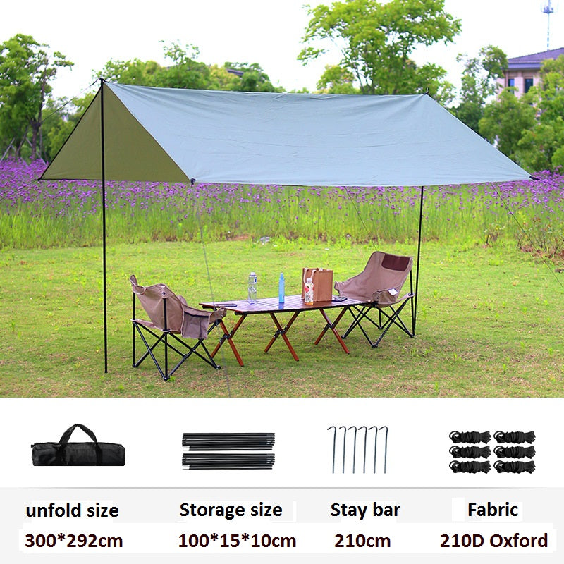 Outdoor camping tent Silver-coated vinyl sunblock and rainproof shade pergola  picnic camping tent