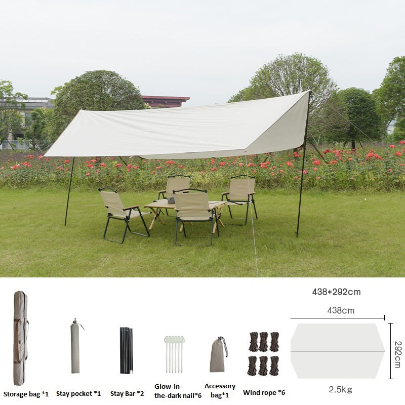 Outdoor camping tent Silver-coated vinyl sunblock and rainproof shade pergola  picnic camping tent