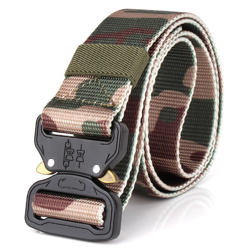 Cobra Buckle Outdoor Tactical Belt Men's Nylon Sport Quick release training canvas belt