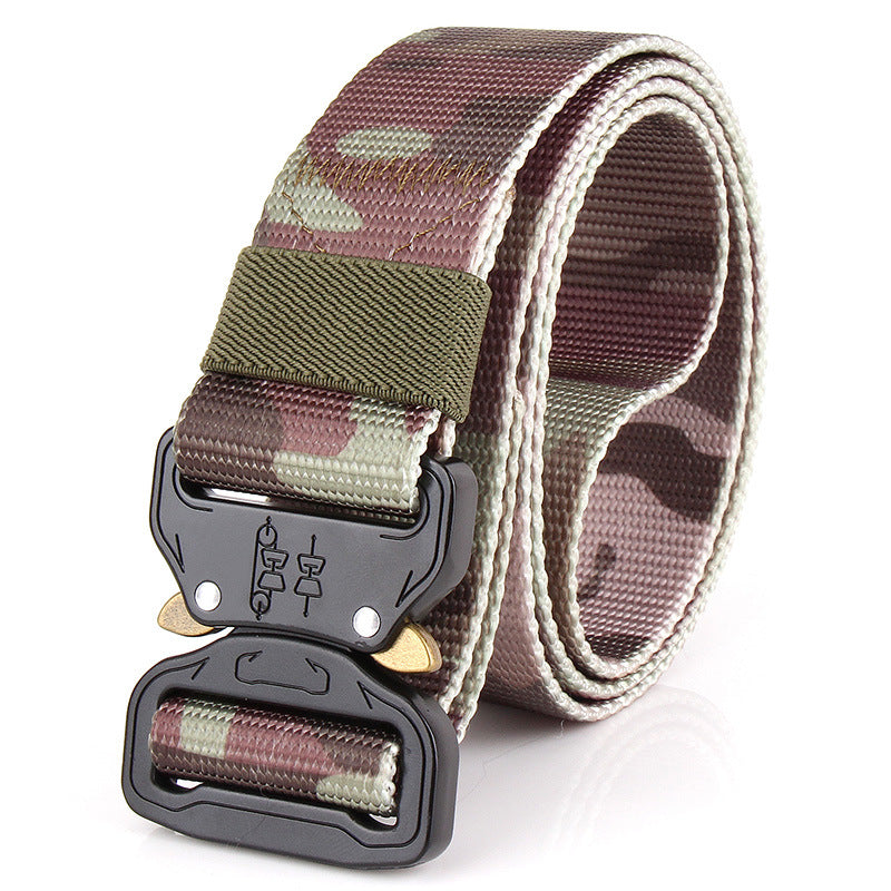 Cobra Buckle Outdoor Tactical Belt Men's Nylon Sport Quick release training canvas belt