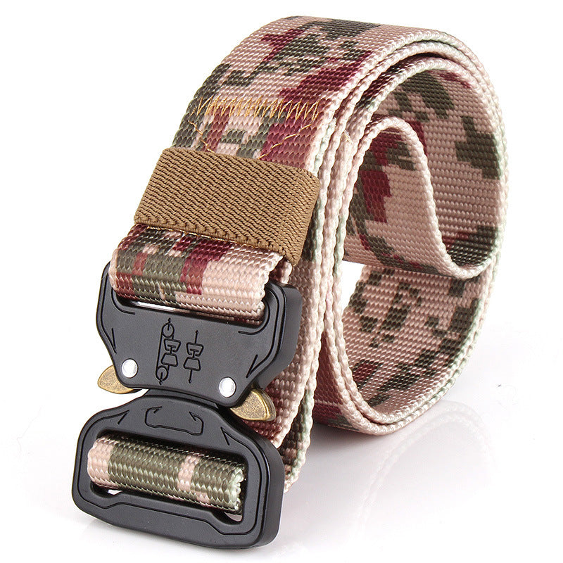 Cobra Buckle Outdoor Tactical Belt Men's Nylon Sport Quick release training canvas belt