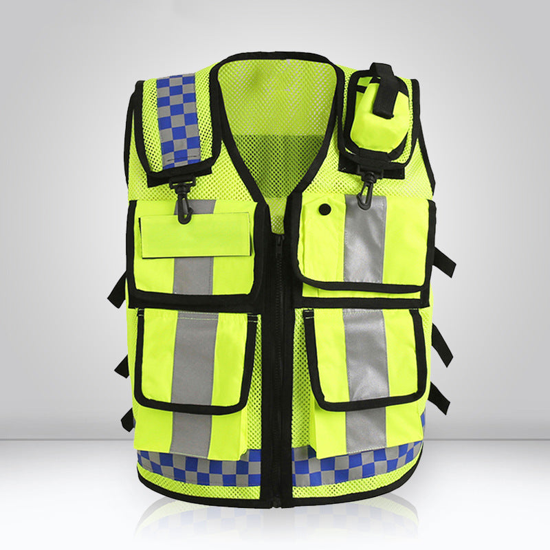 Reflective Detection Breathable Vest Traffic Duty Public Security Patrol Road Administration Emergency Rescue Vest