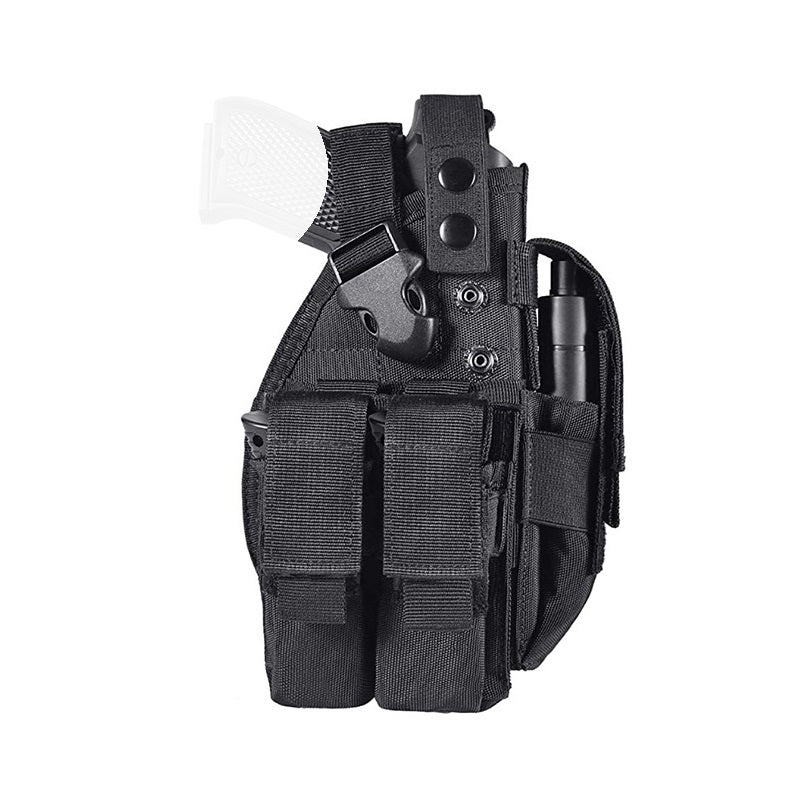 Tactical Universal Adjustable Pistol Holster Multi-function With Dual Magazine Convertible Left & Right Handed Combination Gun Case