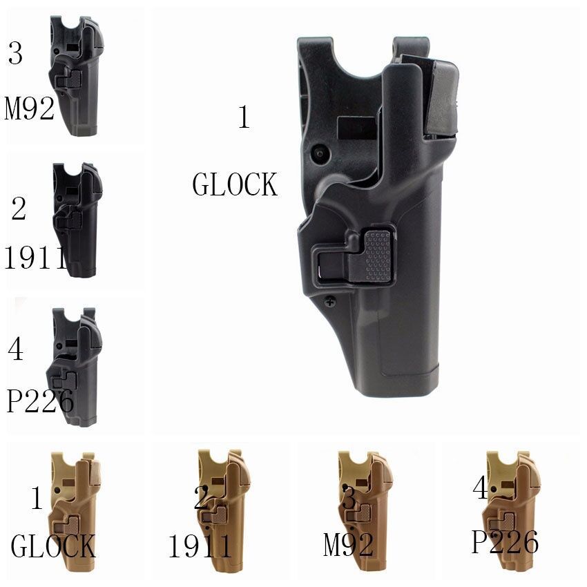 Tactical Military Holster Fit for M1911 M92 P226 Glock Level 3 Duty Holster Low Carry Attachment Waist Holster