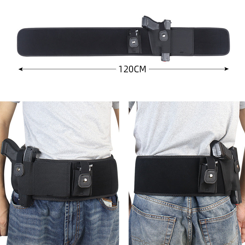 Outdoor Sports Tactical Stealth Gun Holster Cartridge Waist Seal Belly Band Concealed Carry Holster