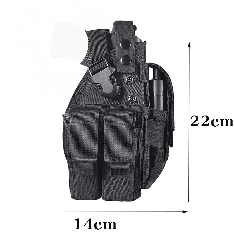 Tactical Universal Adjustable Pistol Holster Multi-function With Dual Magazine Convertible Left & Right Handed Combination Gun Case