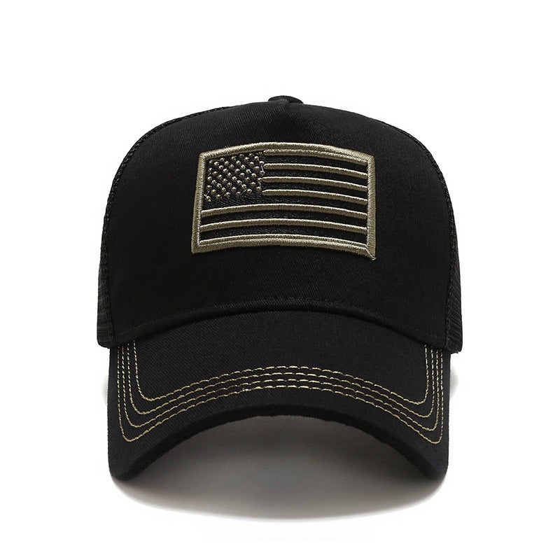 Men's Outdoor Camouflage Embroidered American Flag Baseball Cap