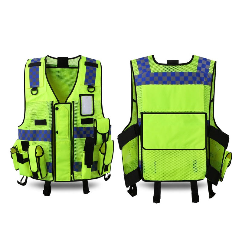 Reflective Vest Multi-bag Construction Safety Protection Vest Traffic Administration Fluorescent Coat