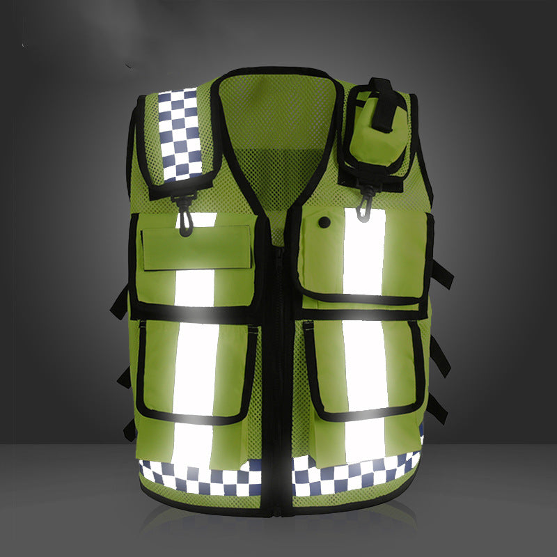 Reflective Detection Breathable Vest Traffic Duty Public Security Patrol Road Administration Emergency Rescue Vest