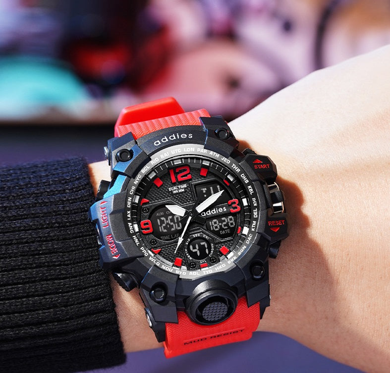 New Electronic Watch Students m Multifunctional Sports Dual-display Men's Watch