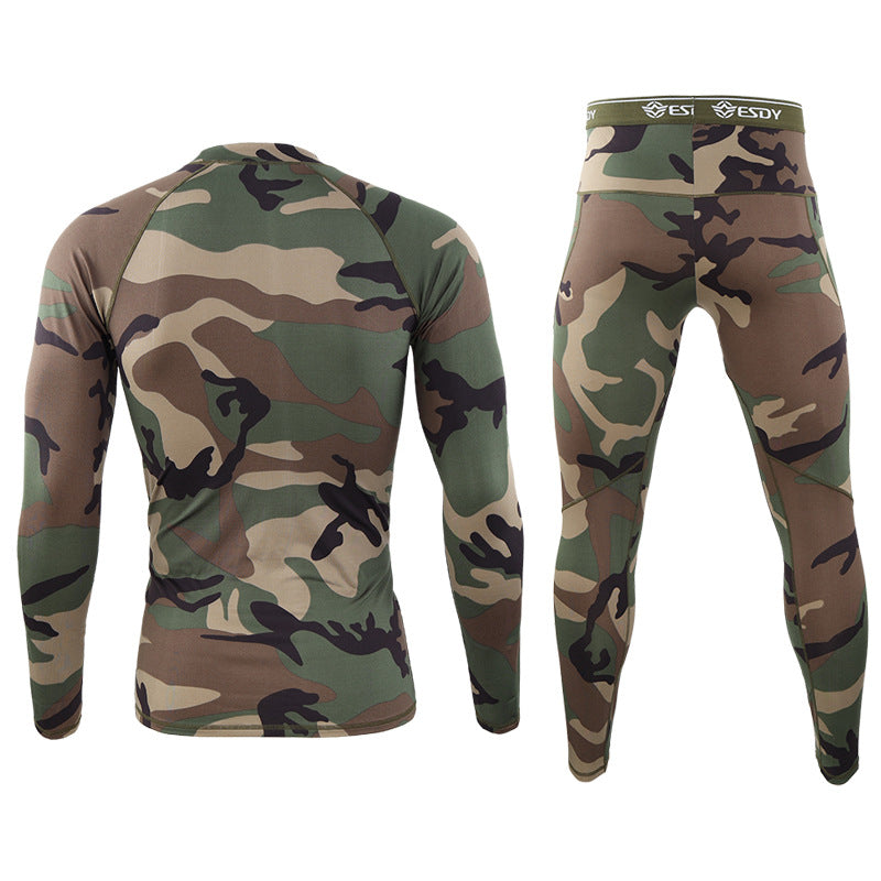 ESDY Outdoor Camouflage Thermal Underwear Sports Fitness Suits