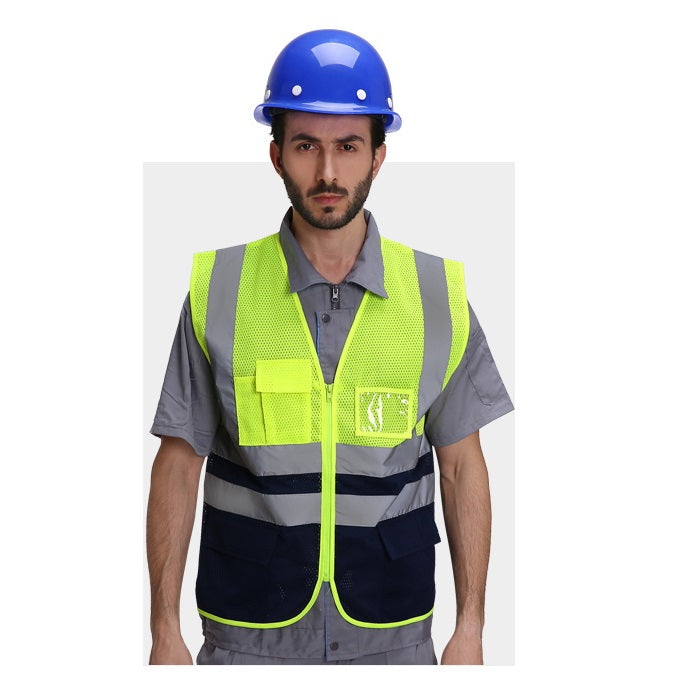 Reflective Vest Mesh Breathable Construction Safety Protection Fluorescent Vest