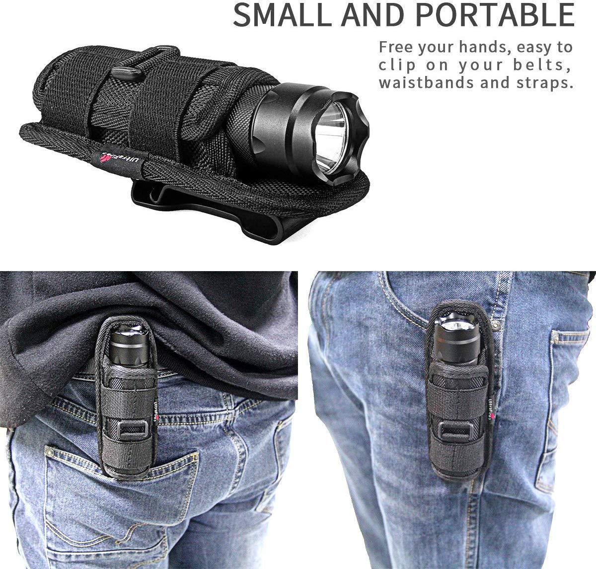 Strong Light Flashlight Belt Back Clip Flashlight Case Back Buckle Flashlight Case Nylon Leather Case