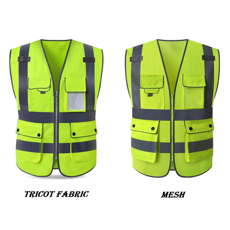 Reflective Vest Construction ProtectiveTraffic Fluorescent Yellow Breathable Safety Reflective Vest