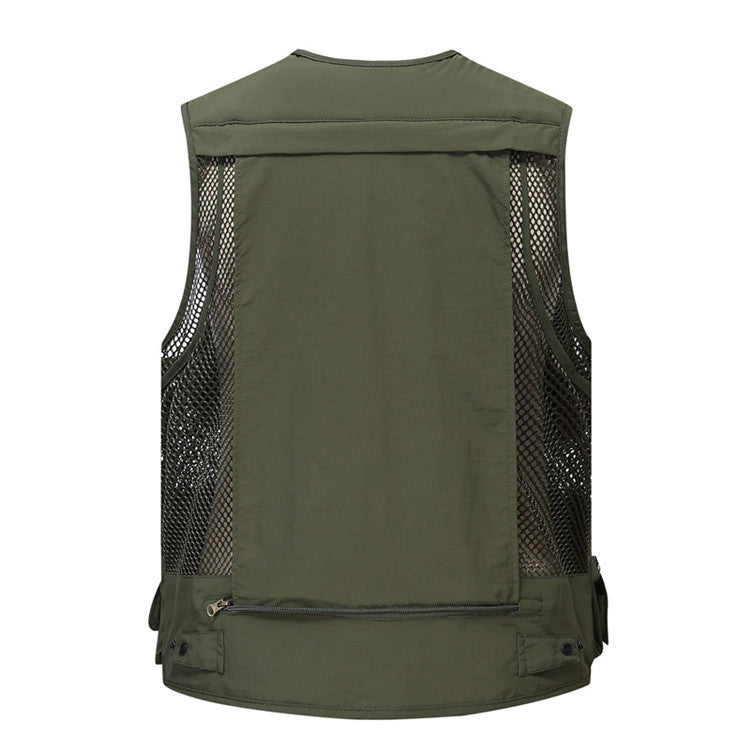 New Summer Men's Fishing Waistcoat Multi-pocket Traning Combat Sleeveless Vest