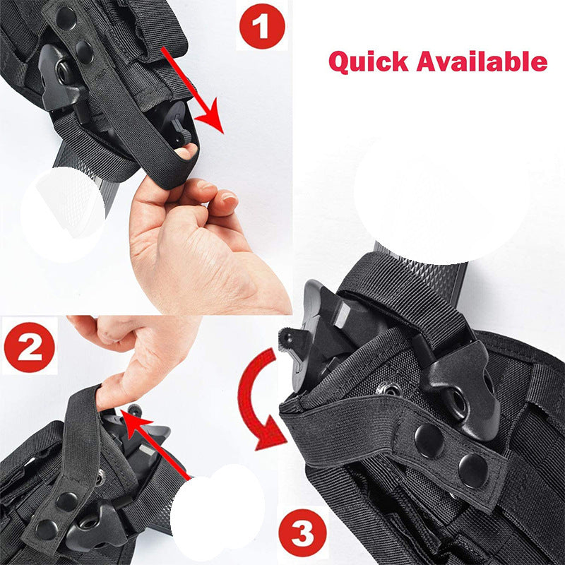 Tactical Universal Adjustable Pistol Holster Multi-function With Dual Magazine Convertible Left & Right Handed Combination Gun Case