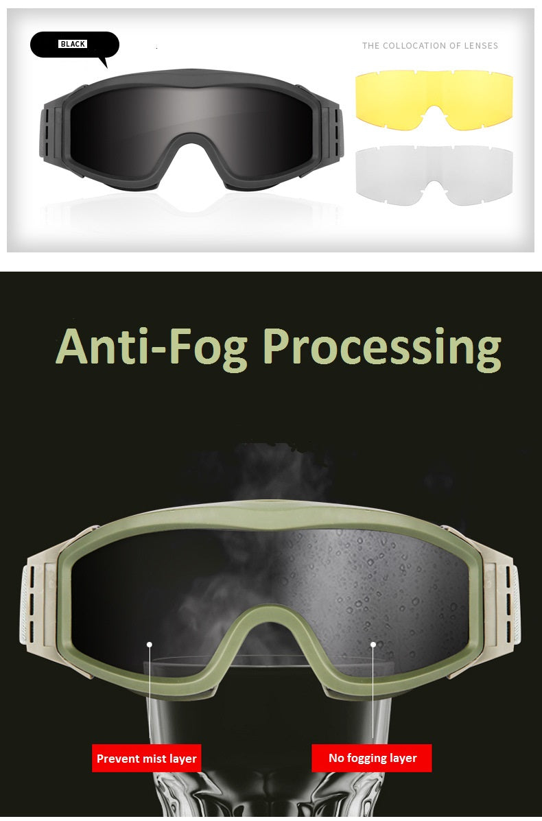 Tactical Sand-proof Fog-proof Shooting Goggles Protective Outdoor Traning Goggles