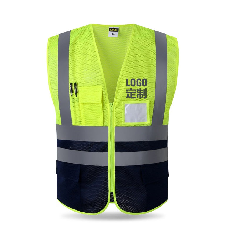 Reflective Vest Mesh Breathable Construction Safety Protection Fluorescent Vest