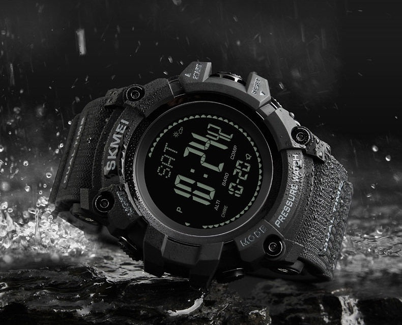 Outdoor Mountaineering Electronic Watch Sports Pedometer Weather Forecast Compass Watch