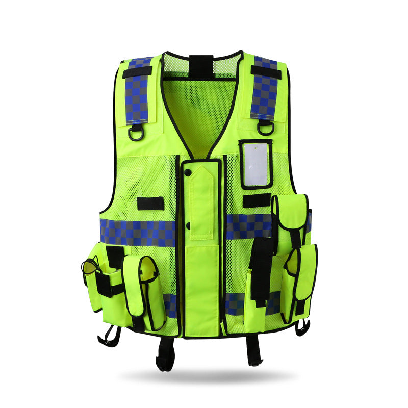 Reflective Vest Multi-bag Construction Safety Protection Vest Traffic Administration Fluorescent Coat