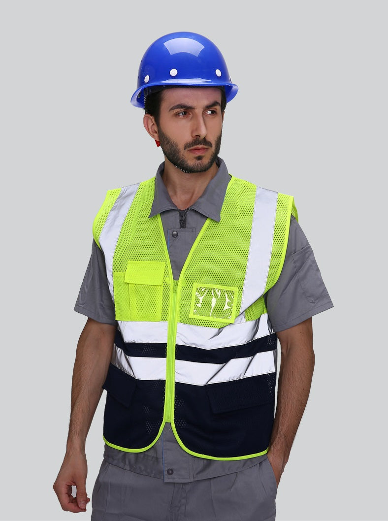 Reflective Vest Mesh Breathable Construction Safety Protection Fluorescent Vest