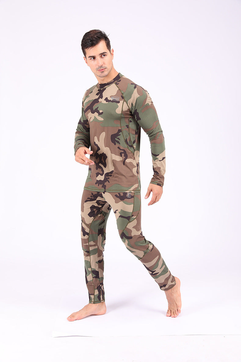 ESDY Outdoor Camouflage Thermal Underwear Sports Fitness Suits