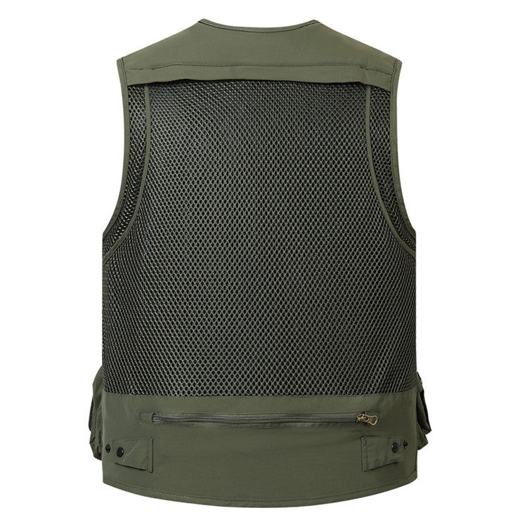 New Summer Men's Fishing Waistcoat Multi-pocket Traning Combat Sleeveless Vest