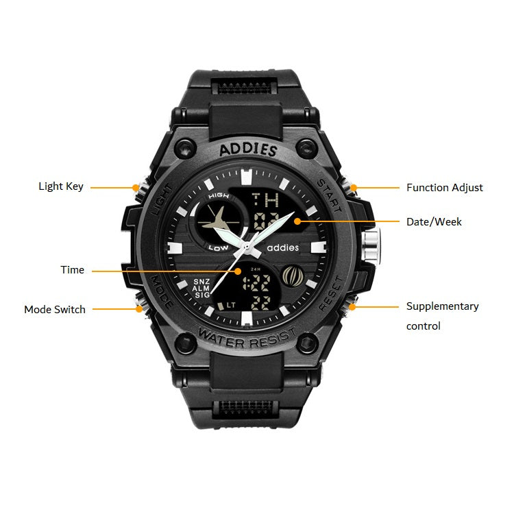 New Waterproof Luminous Student Multi-function Watch Outdoor Sports LED Electronic Watch