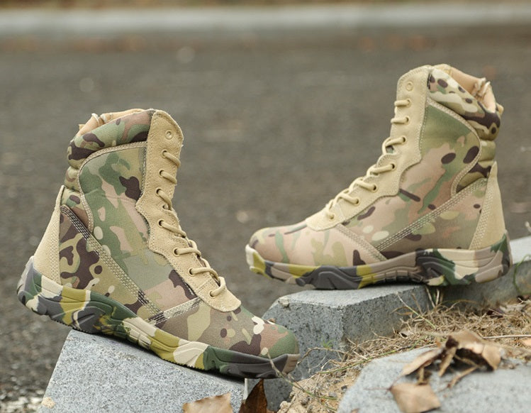 Military Fan Boots Spring Anti-skid Wear-resistant Camouflage Shoes Tactical Boots Combat Special Forces Desert Boots