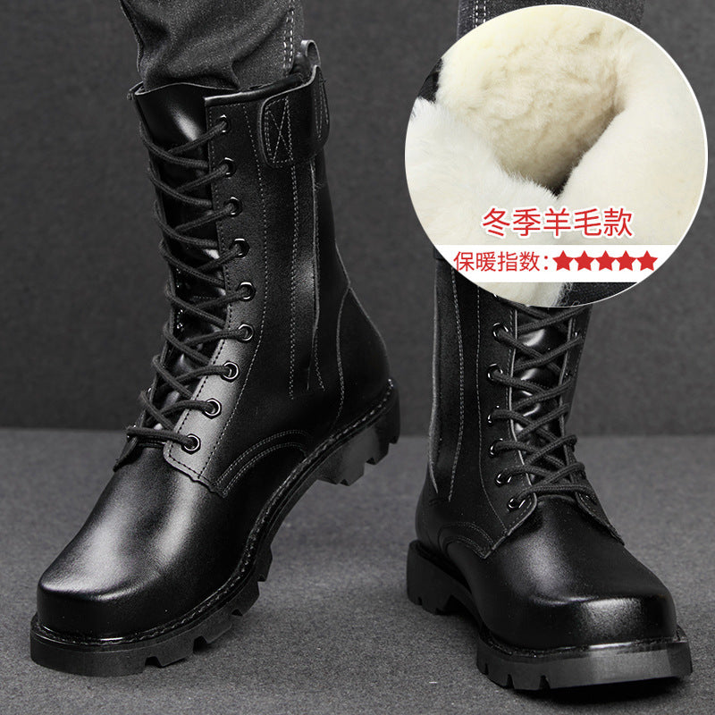 Cowhide Steel Toe Steel Bottom Martin Winter Wool Warm Boots Outdoor Work Boots