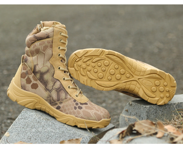 Military Fan Boots Spring Anti-skid Wear-resistant Camouflage Shoes Tactical Boots Combat Special Forces Desert Boots