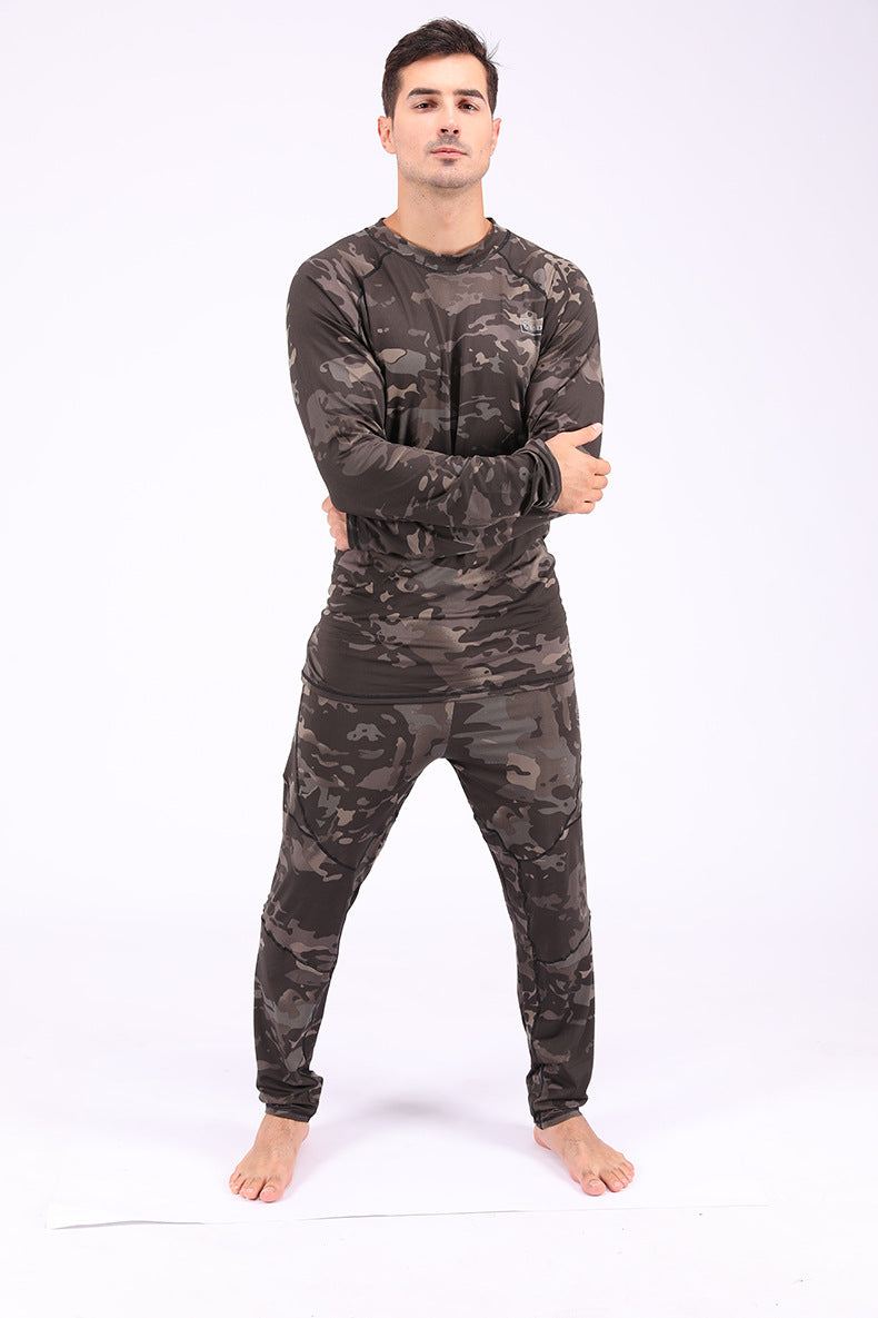 ESDY Outdoor Camouflage Thermal Underwear Sports Fitness Suits