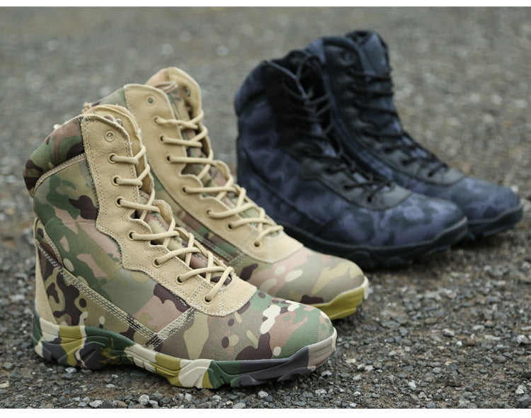 Military Fan Boots Spring Anti-skid Wear-resistant Camouflage Shoes Tactical Boots Combat Special Forces Desert Boots