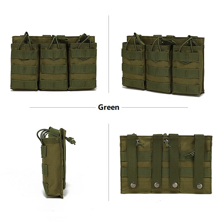 Tactical Triple Magazine Pouch Field Vest Molle Accessory Bag AK M4 Storage Bag Intercom bag