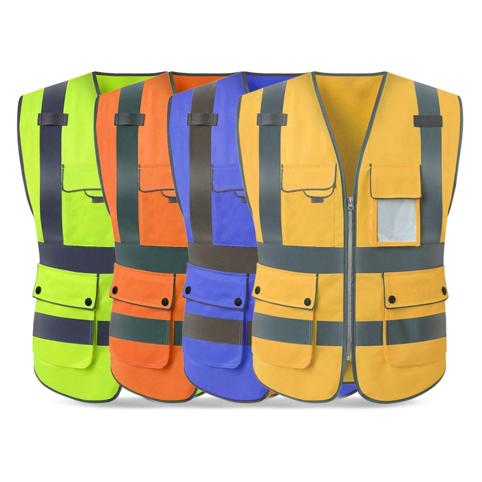 Reflective Vest Construction ProtectiveTraffic Fluorescent Yellow Breathable Safety Reflective Vest