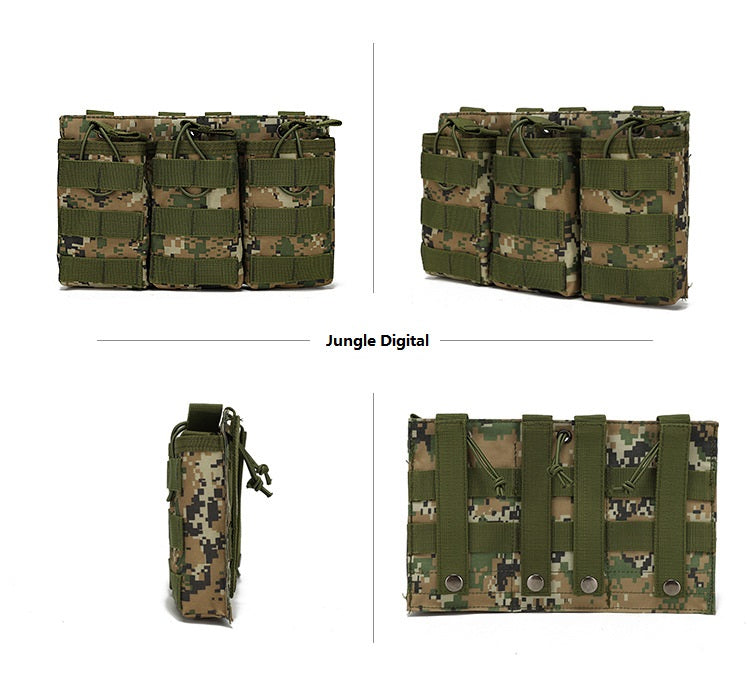 Tactical Triple Magazine Pouch Field Vest Molle Accessory Bag AK M4 Storage Bag Intercom bag