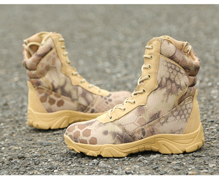 Military Fan Boots Spring Anti-skid Wear-resistant Camouflage Shoes Tactical Boots Combat Special Forces Desert Boots