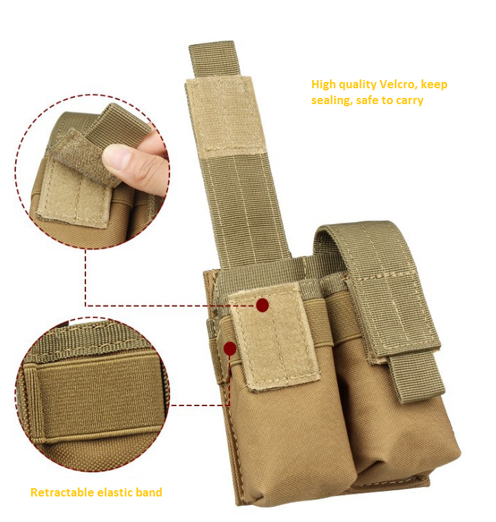 Outdoor Tactical  Single Double Magazine Pouch Flashlight Bag