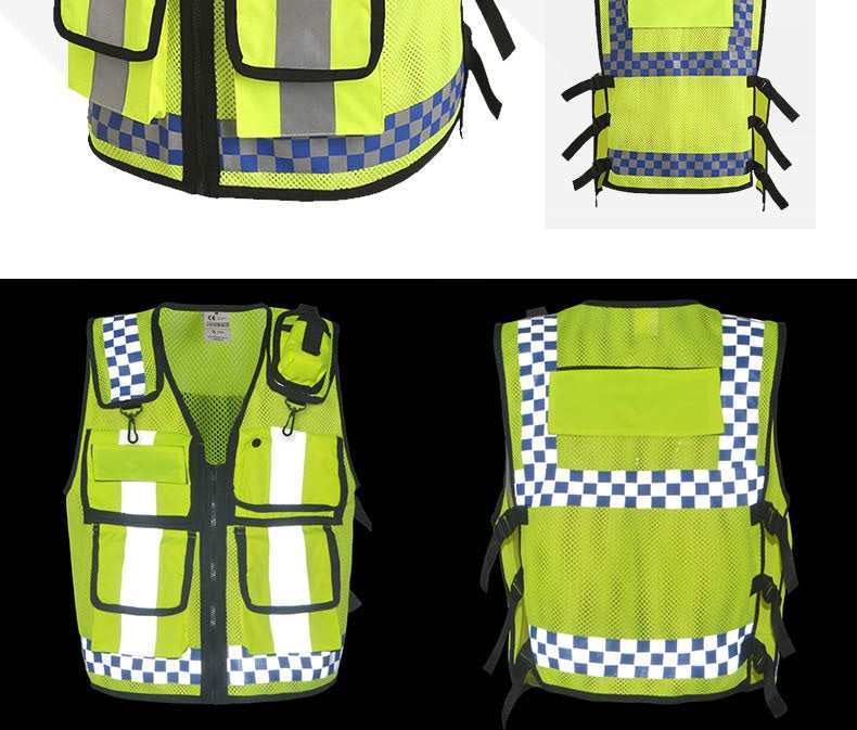 Reflective Detection Breathable Vest Traffic Duty Public Security Patrol Road Administration Emergency Rescue Vest