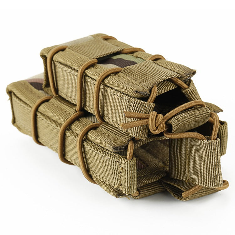 Military Fan Tactical Accessory Multifunctional Waist Hang Kit MOLLE System Double Magazine Pouch