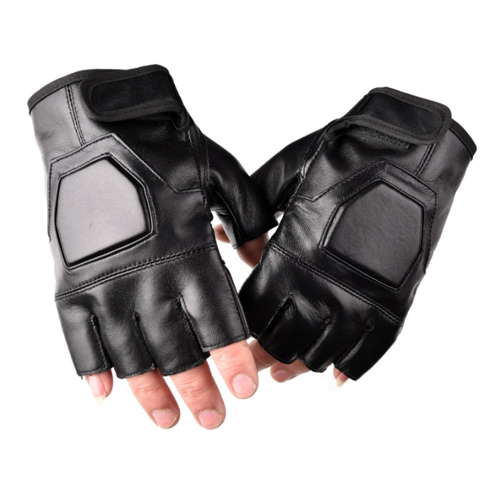 Goatskin Cycling Gloves Half Finger Gloves Outdoor Protective Gloves