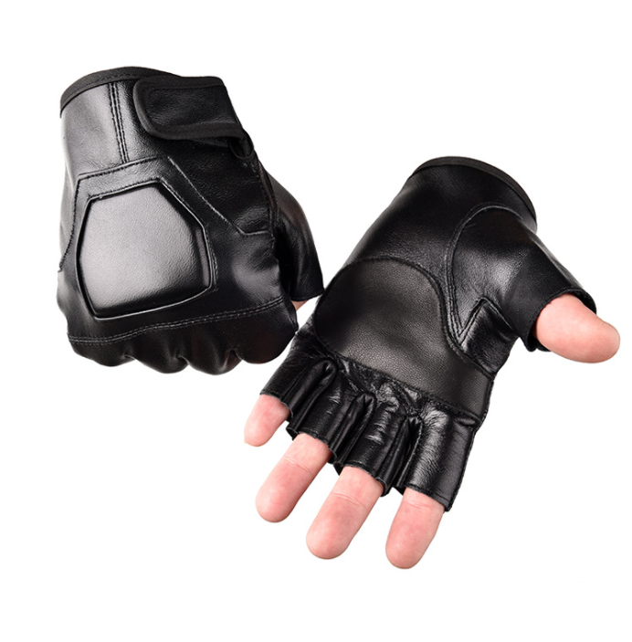 Goatskin Cycling Gloves Half Finger Gloves Outdoor Protective Gloves