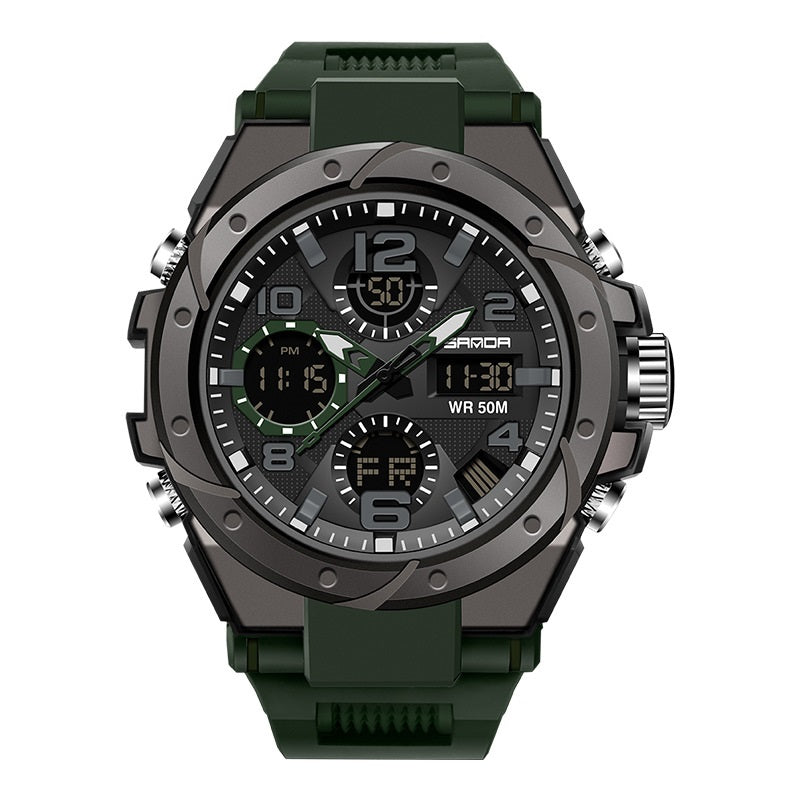 Outdoor Multifunctional Special Forces Watch Men's & Womens' Double Display Waterproof Luminous Sports Electronic Watch