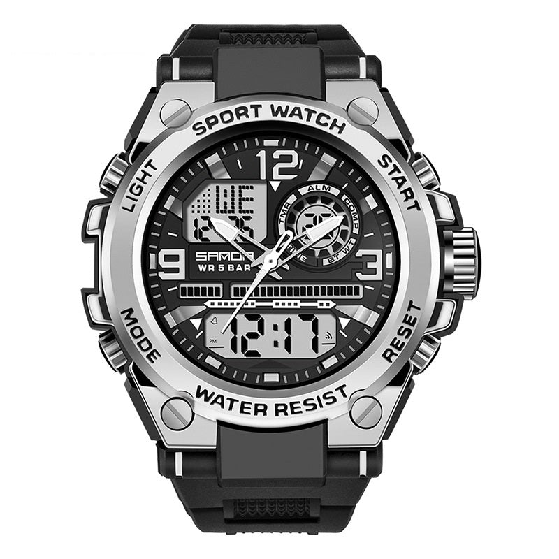 Outdoor Multifunctional Special Forces Watch Men's & Womens' Double Display Waterproof Luminous Sports Electronic Watch