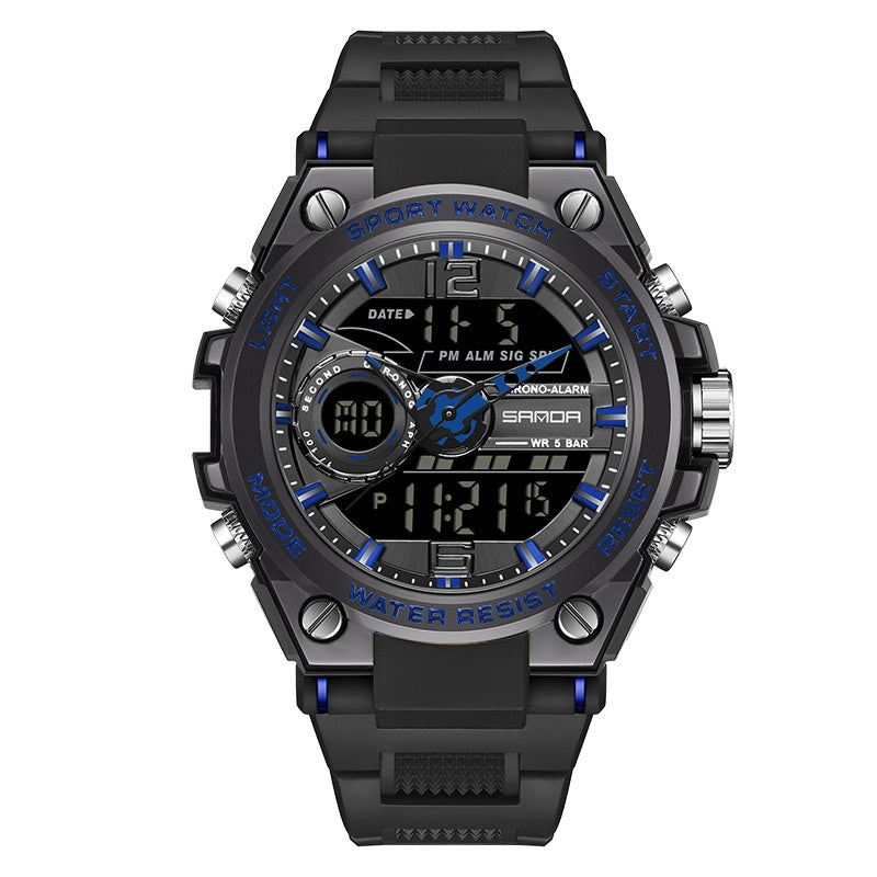 Outdoor Multifunctional Special Forces Watch Men's & Womens' Double Display Waterproof Luminous Sports Electronic Watch