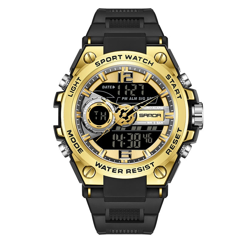 Outdoor Multifunctional Special Forces Watch Men's & Womens' Double Display Waterproof Luminous Sports Electronic Watch