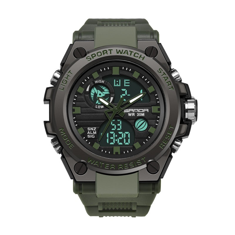 Outdoor Multifunctional Special Forces Watch Men's & Womens' Double Display Waterproof Luminous Sports Electronic Watch