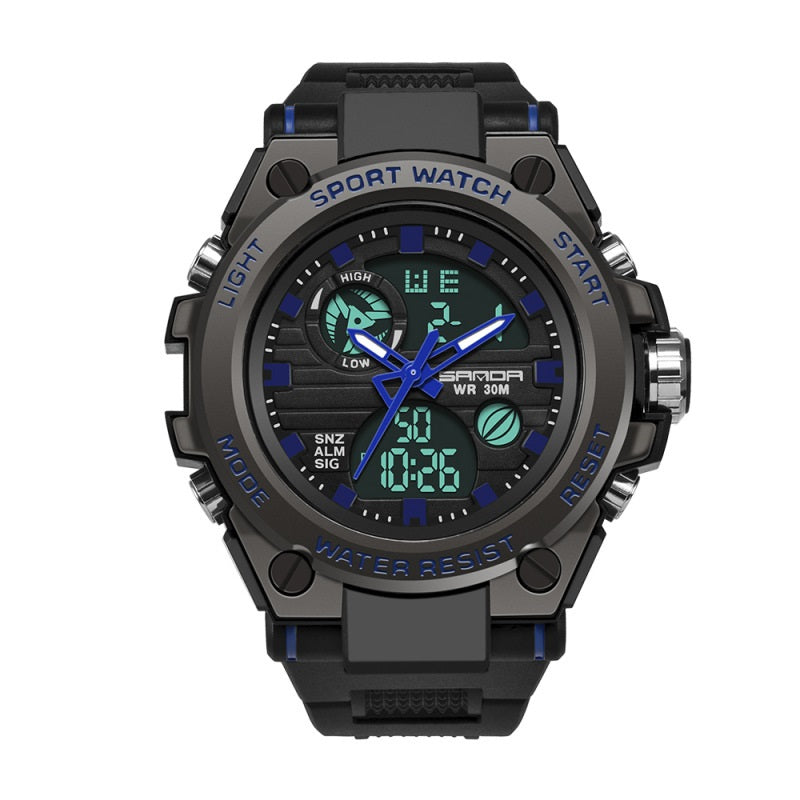 Outdoor Multifunctional Special Forces Watch Men's & Womens' Double Display Waterproof Luminous Sports Electronic Watch