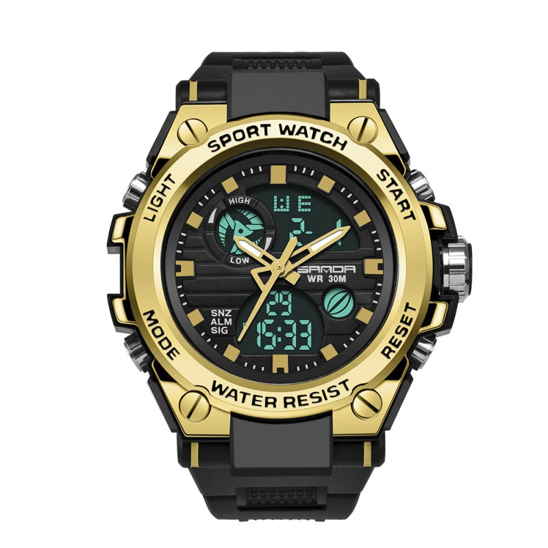 Outdoor Multifunctional Special Forces Watch Men's & Womens' Double Display Waterproof Luminous Sports Electronic Watch